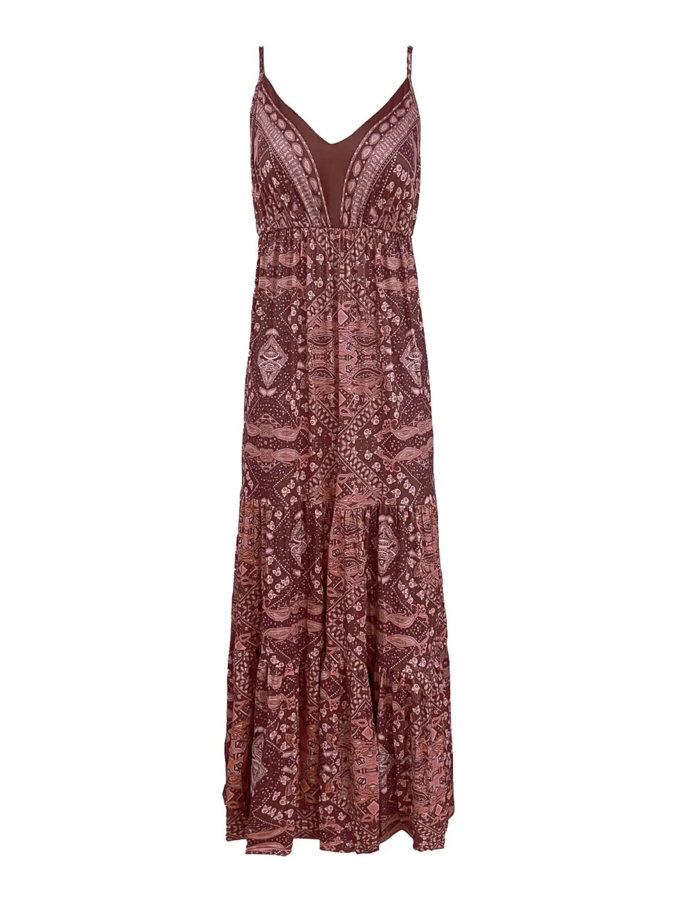 Full Size Printed V-Neck Maxi Cami Dress Plus Size sold by Charming Charlie product image thumbnail 5