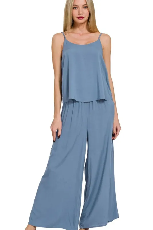 Zenana Woven Cami & Pants Set sold by Charming Charlie