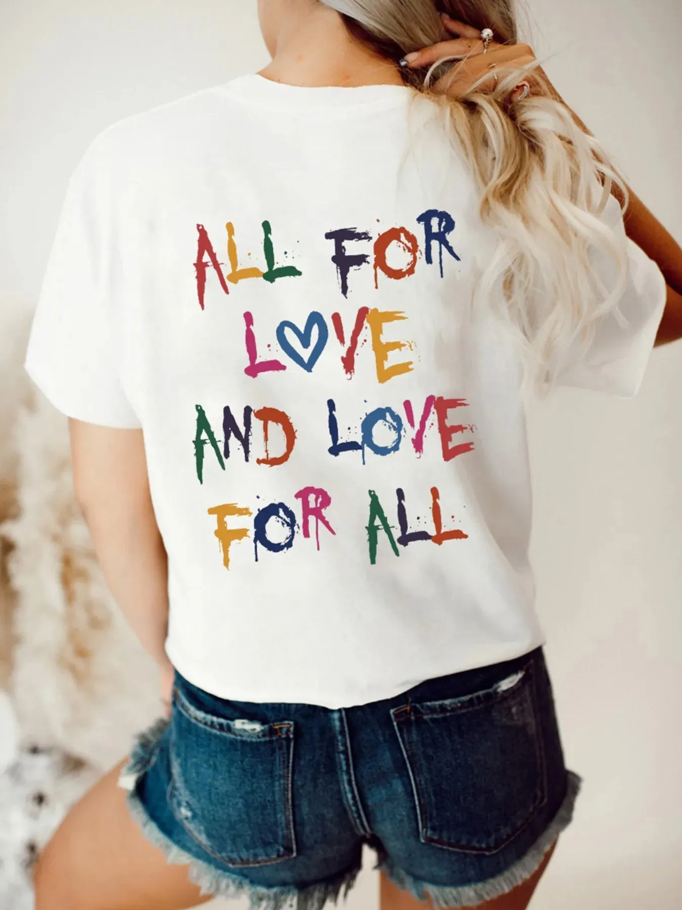 Letter Round Neck Short Sleeve T-Shirt sold by Charming Charlie