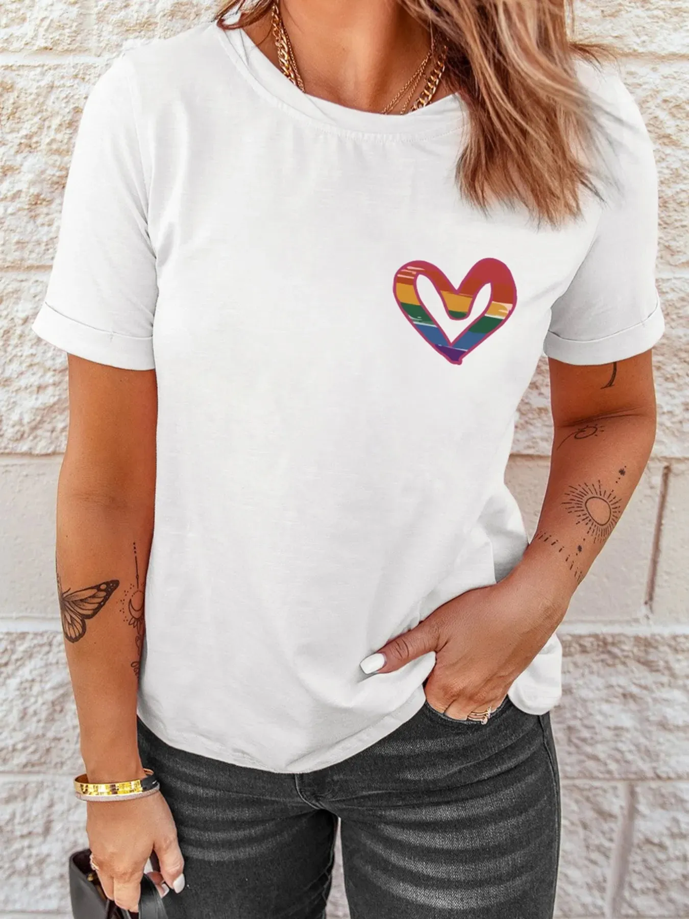 Letter Round Neck Short Sleeve T-Shirt sold by Charming Charlie product image thumbnail 4
