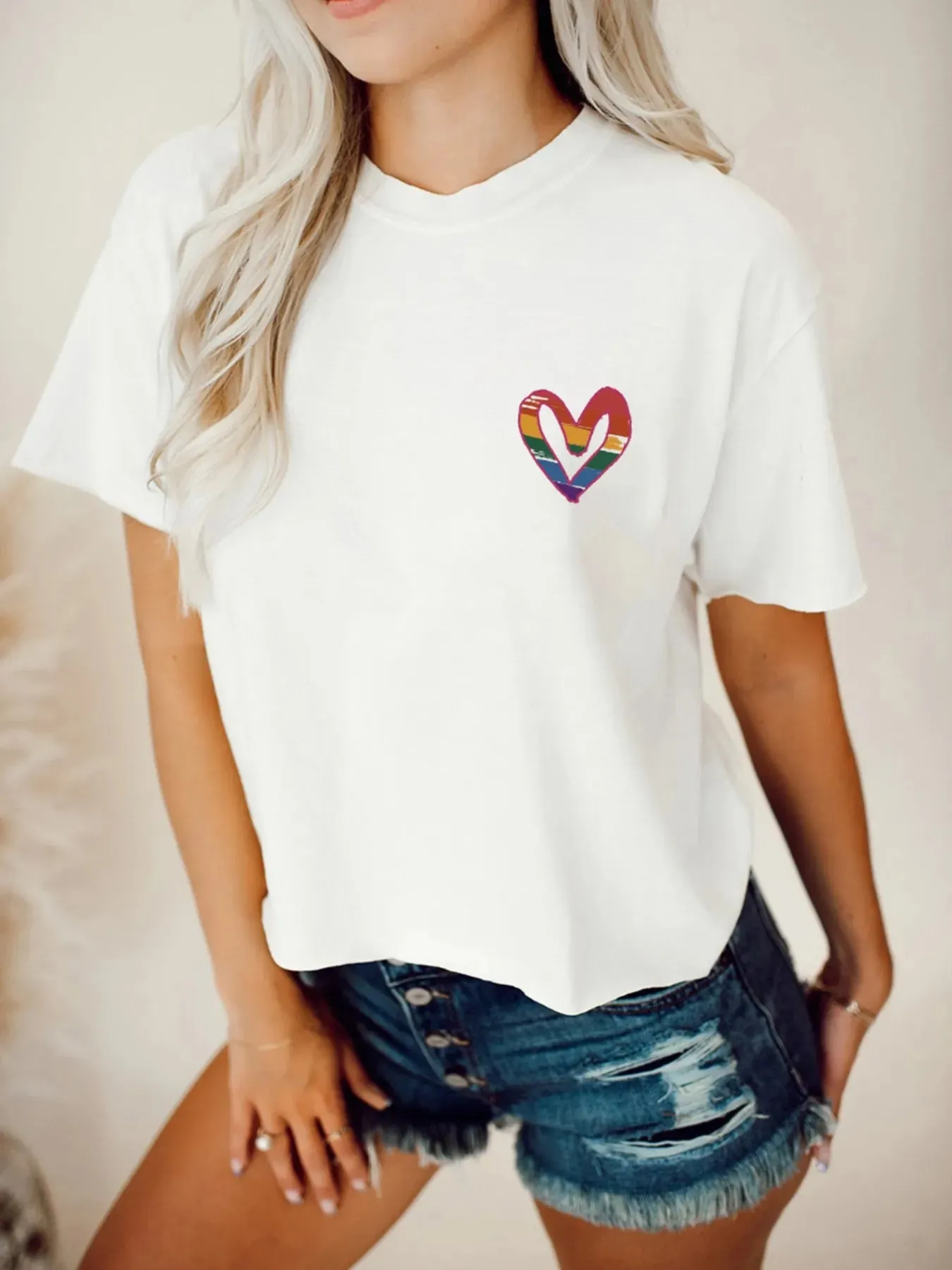 Letter Round Neck Short Sleeve T-Shirt sold by Charming Charlie product image thumbnail 2