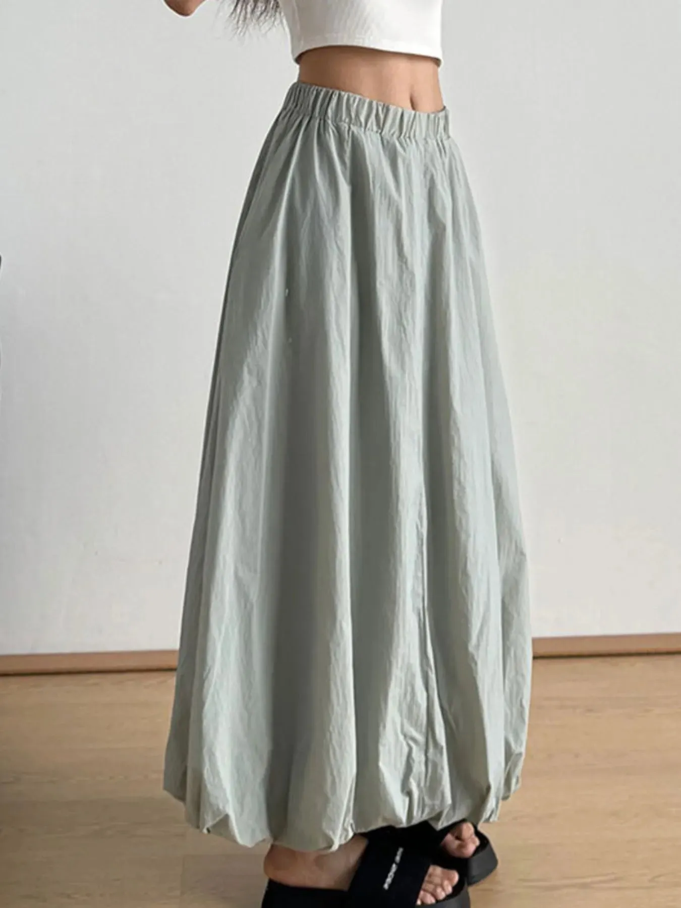 Elastic Waist Bubble Hem Maxi Skirt sold by Charming Charlie product image thumbnail 2