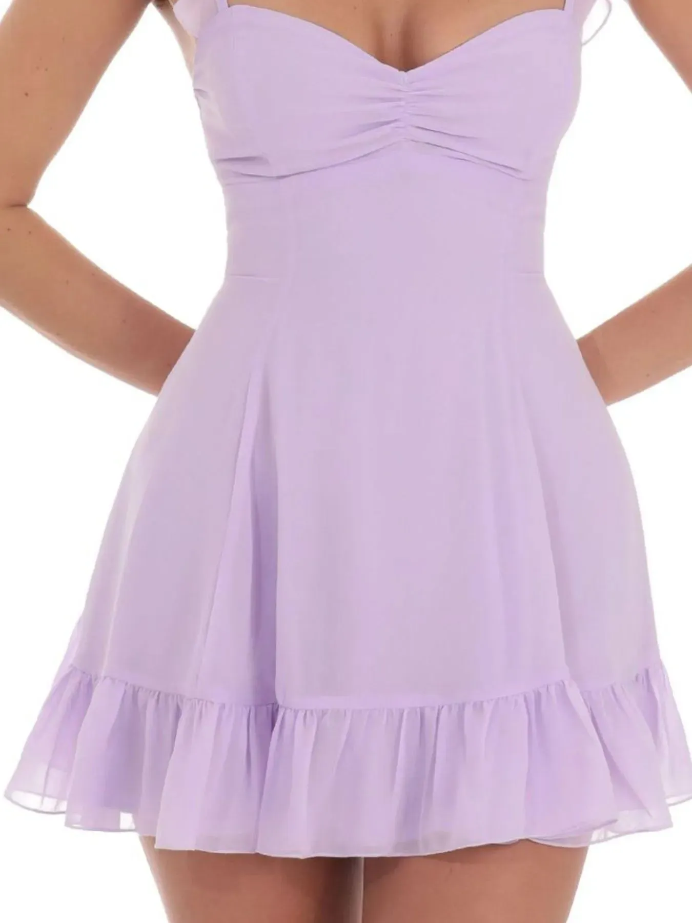 Ruffled Hem Sweetheart Neck Dress sold by Charming Charlie product image thumbnail 2