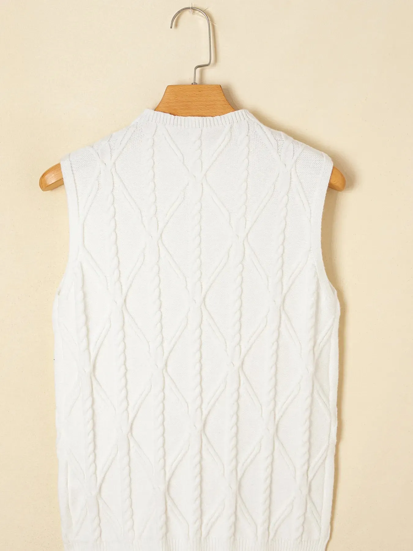 Pearled Mock Neck Textured Knit Sweater Vest sold by Charming Charlie product image thumbnail 4