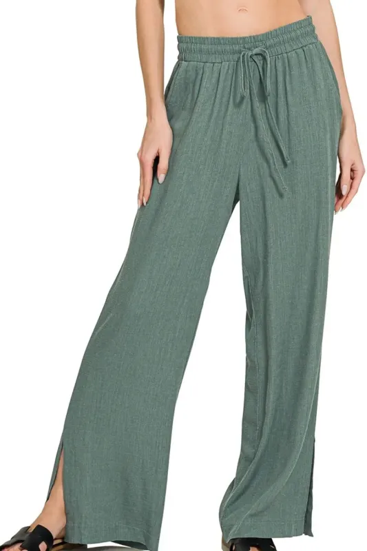 Zenana Linen Drawstring Pants sold by Charming Charlie