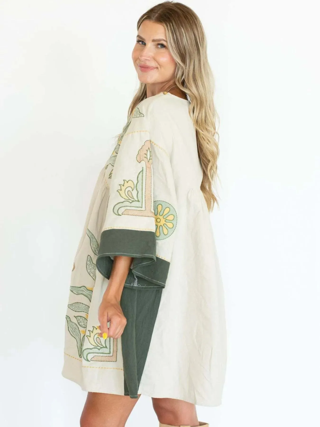 Printed V-Neck Kimono Sleeve Mini Dress sold by Charming Charlie product image thumbnail 3