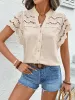 Swiss Dot Cutout Button Down Shirt sold by Charming Charlie
