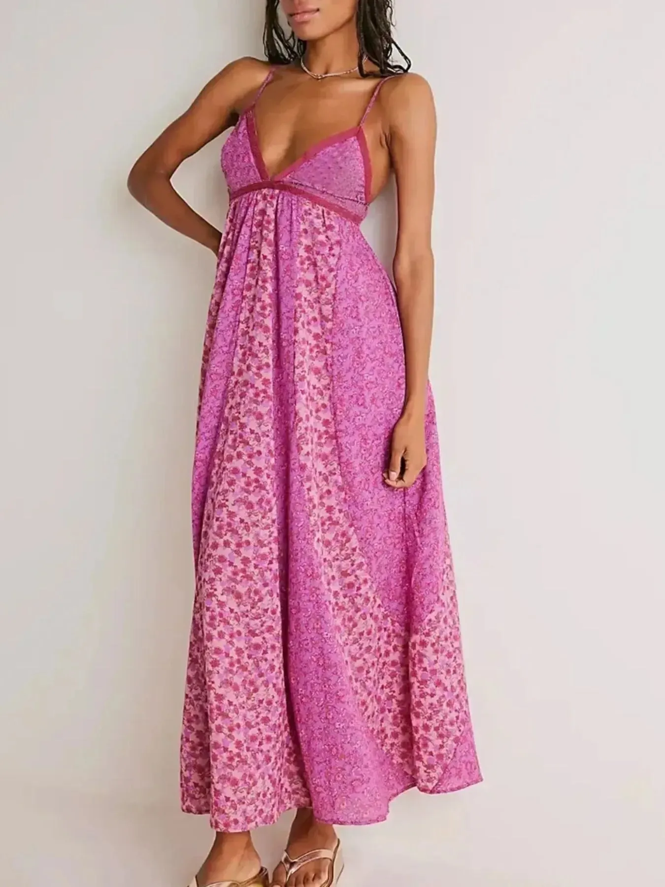 Floral V-Neck Maxi Cami Dress sold by Charming Charlie product image thumbnail 5