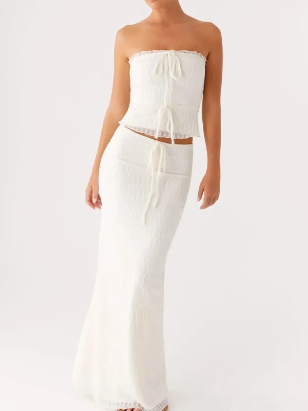 Tie Front Tube Top and Maxi Skirt Set sold by Charming Charlie