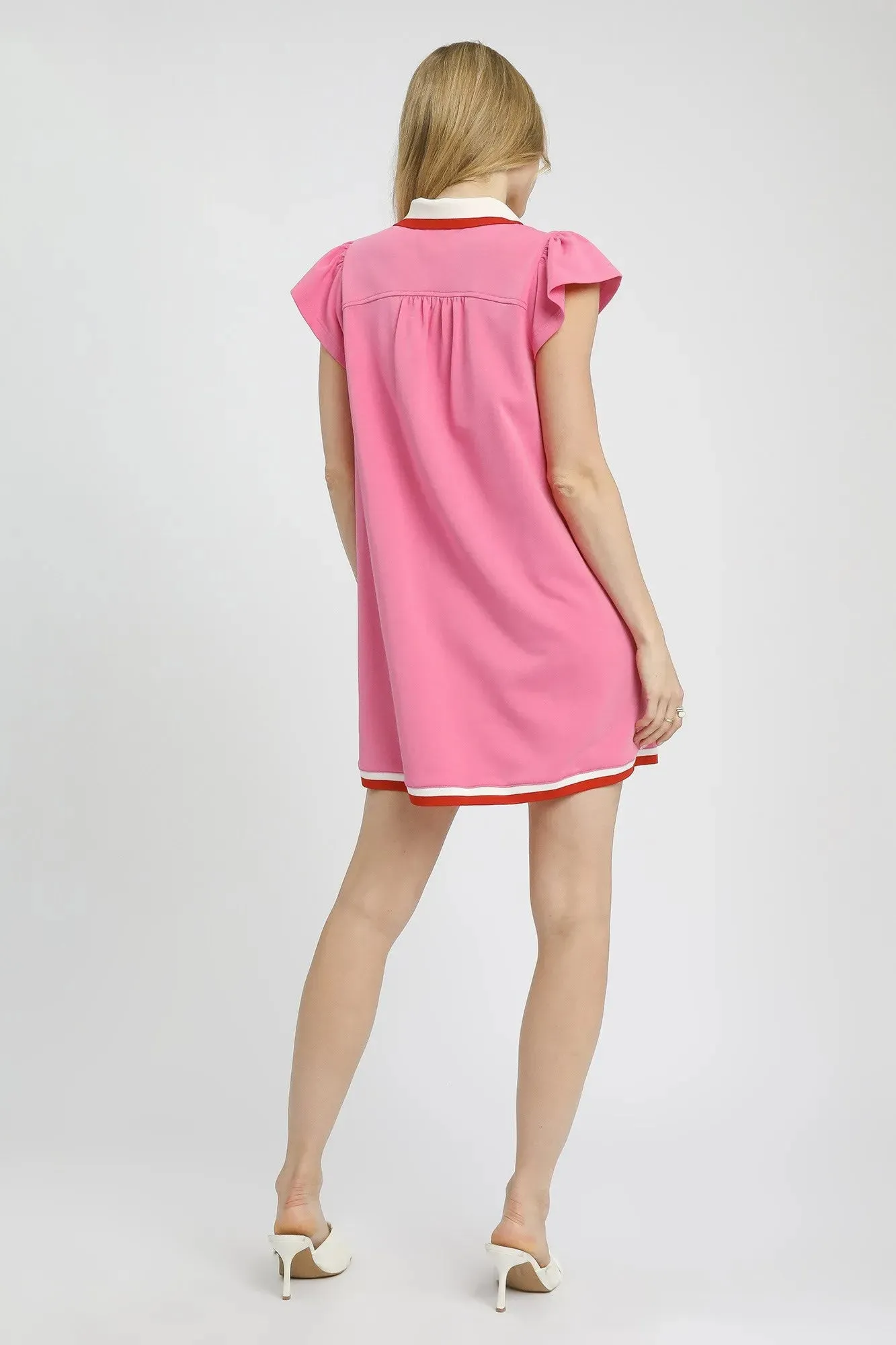 Umgee Contrast Trim Cap Sleeve Mini Dress sold by Charming Charlie product image thumbnail 4
