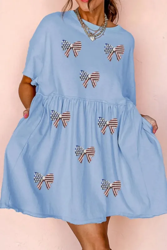 American Flag Bow Print Casual Dress sold by Charming Charlie