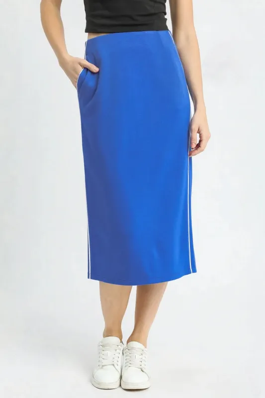 Umgee Midi Pencil Skirt with Contrast Piping Detail sold by Charming Charlie