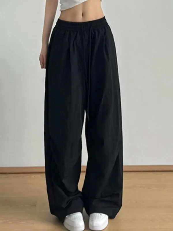 Relaxed Wide Leg Casual Pants with Drawstring sold by Charming Charlie
