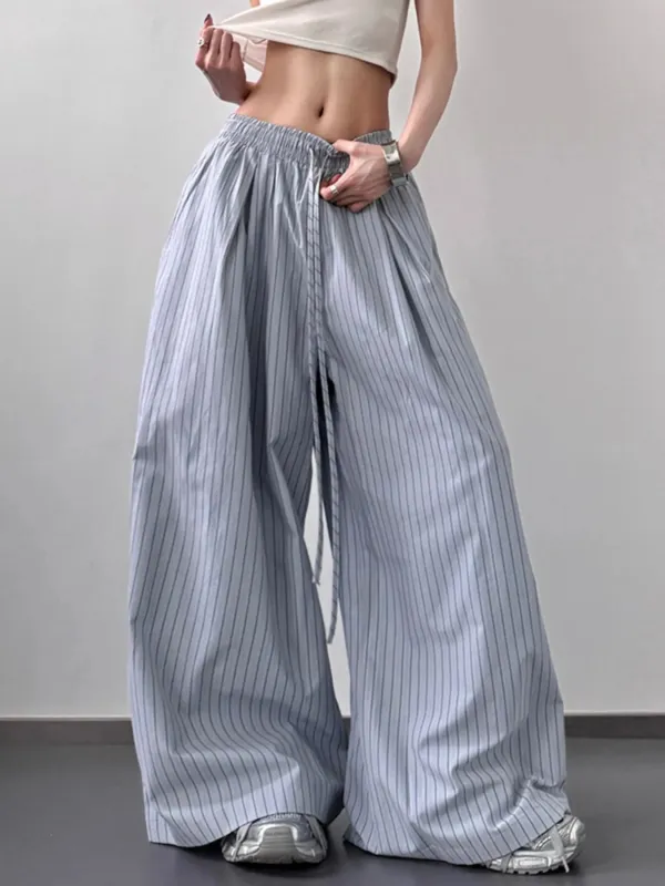 Striped Wide Leg Drawstring Pants sold by Charming Charlie