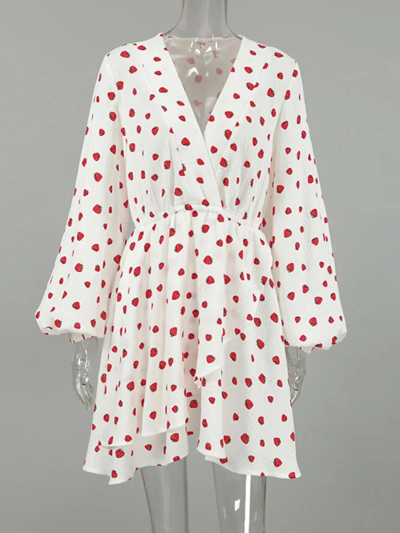 Strawberry Print Long Sleeve Mini Dress sold by Charming Charlie product image thumbnail 5
