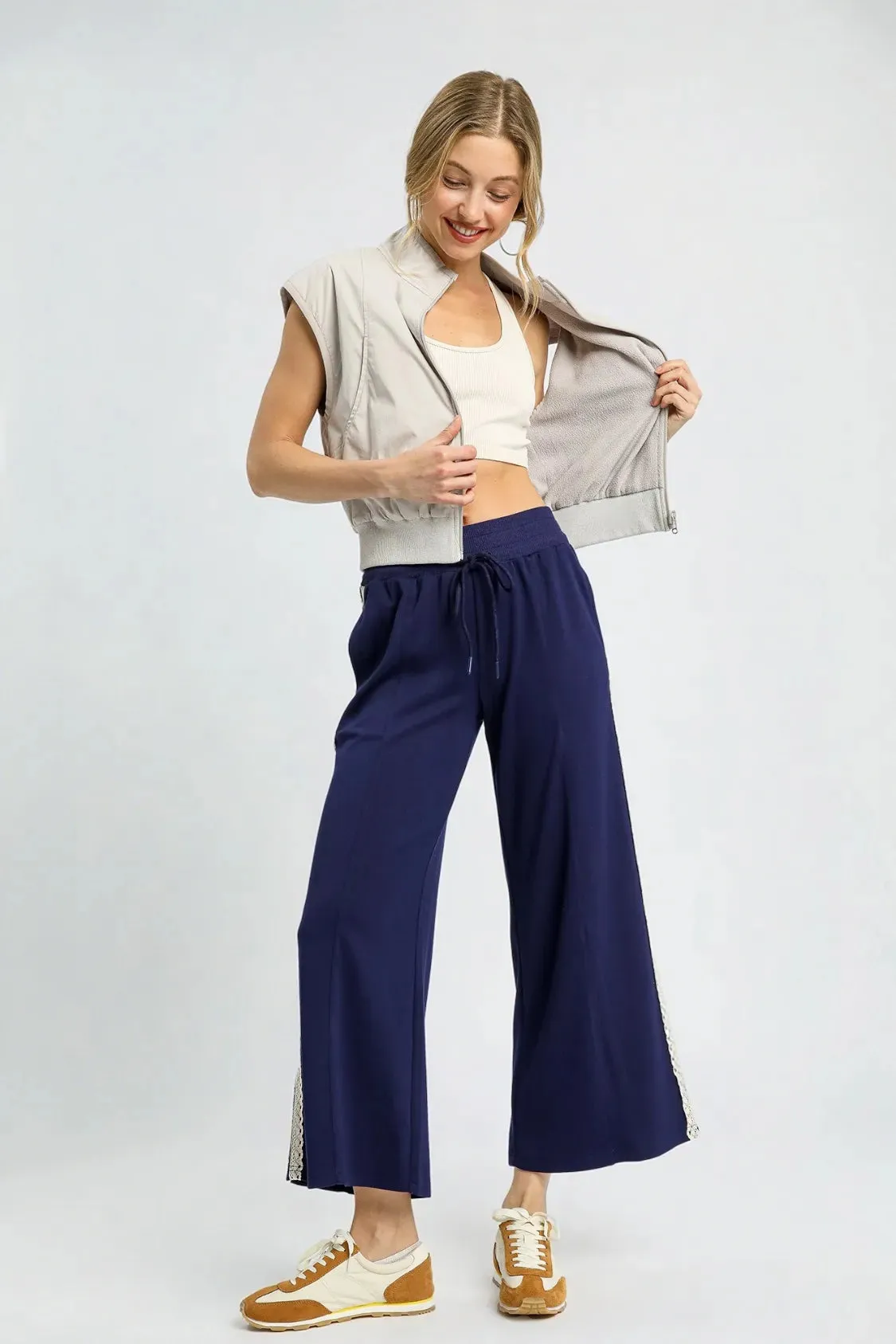 Umgee Wide-Leg Pants with Lace Trim sold by Charming Charlie product image thumbnail 5
