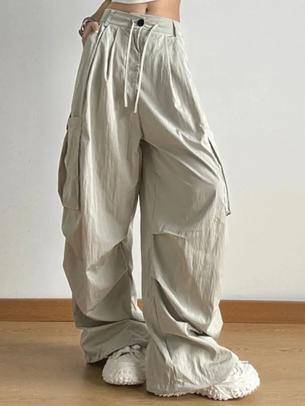 Drawstring Wide Leg Cargo Pants sold by Charming Charlie