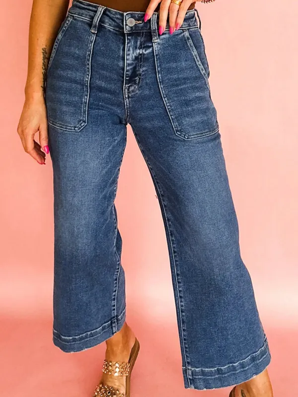 Cropped High Rise Wide Leg Jeans sold by Charming Charlie