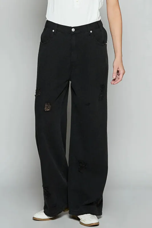POL Distressed Wide Leg Jeans sold by Charming Charlie