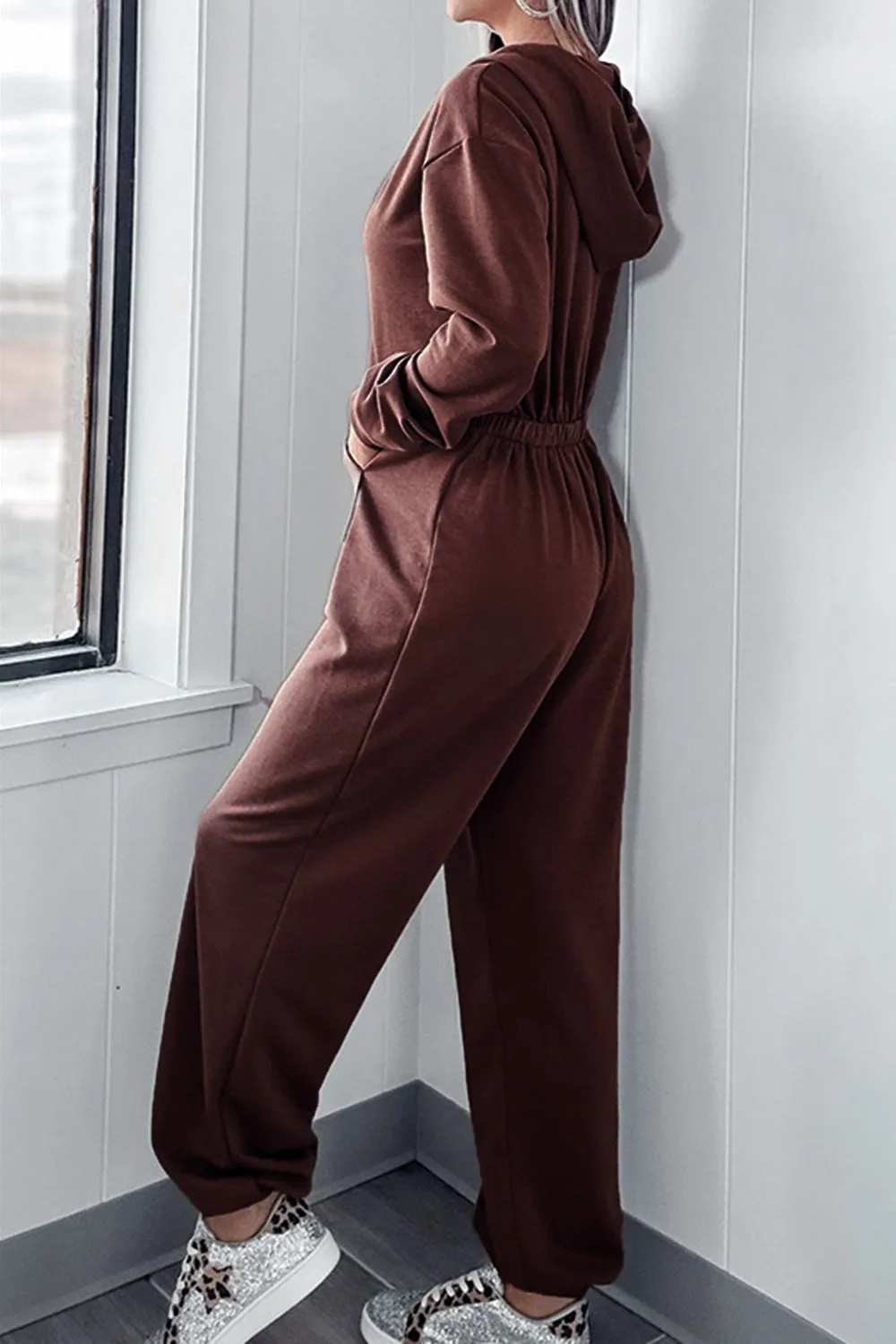 Full Size Drawstring Long Sleeve Jumpsuit sold by Charming Charlie product image thumbnail 5