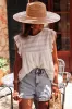 White Ruffled Lace Flowy Tank Top sold by Charming Charlie