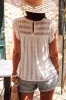 White Ruffled Lace Flowy Tank Top sold by Charming Charlie