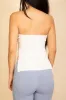 Strapless Ribbed Side-Slit Flare Top sold by Charming Charlie