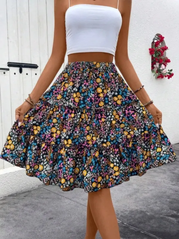 Floral Print Midi Skirt sold by Charming Charlie