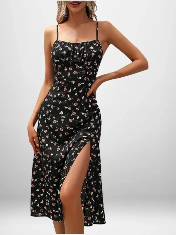 Full Size Slit Printed Cami Midi Dress Plus Size sold by Charming Charlie