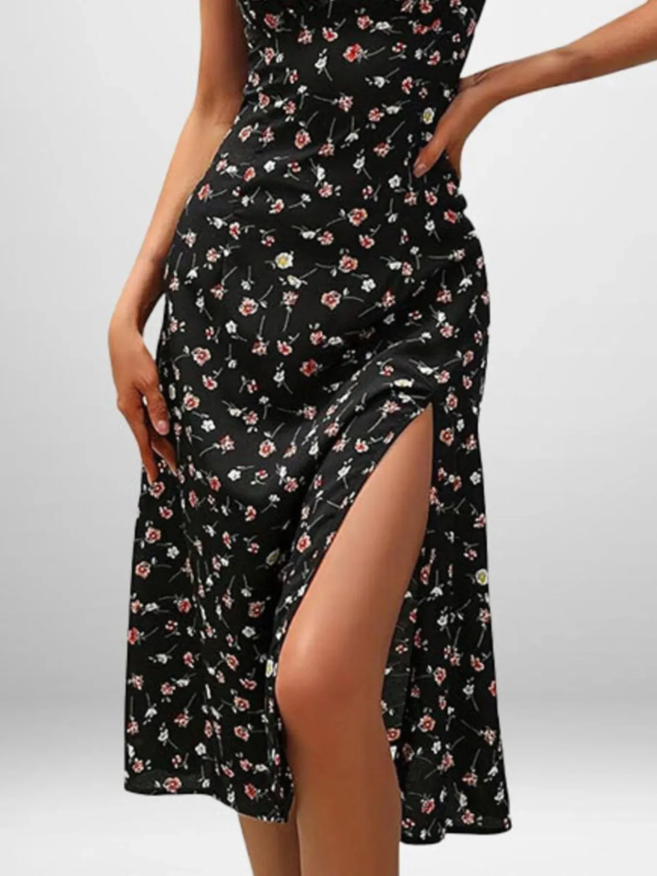 Full Size Slit Printed Cami Midi Dress Plus Size sold by Charming Charlie product image thumbnail 3