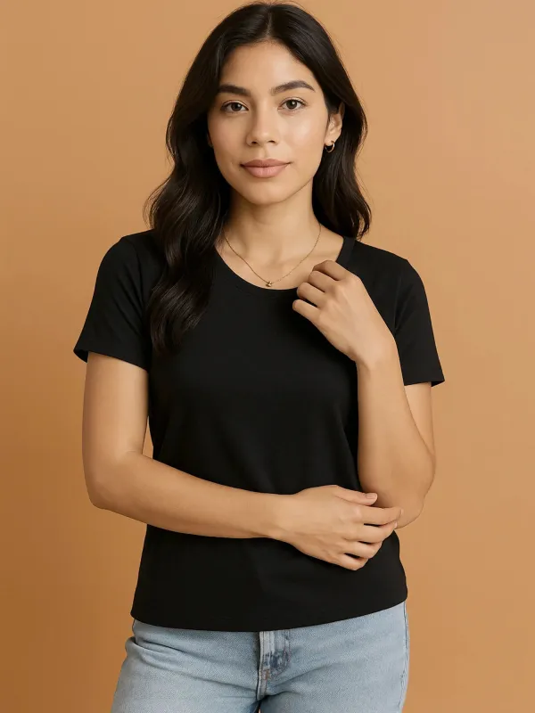 Round Neck Short Sleeve T-Shirt sold by Charming Charlie