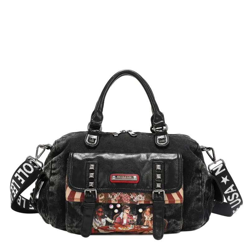 Nicole Lee USA Denim Sisters Secret Messenger Handbag sold by Charming Charlie