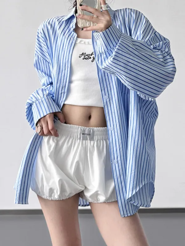 Striped Button Up Long Sleeve Shirt sold by Charming Charlie