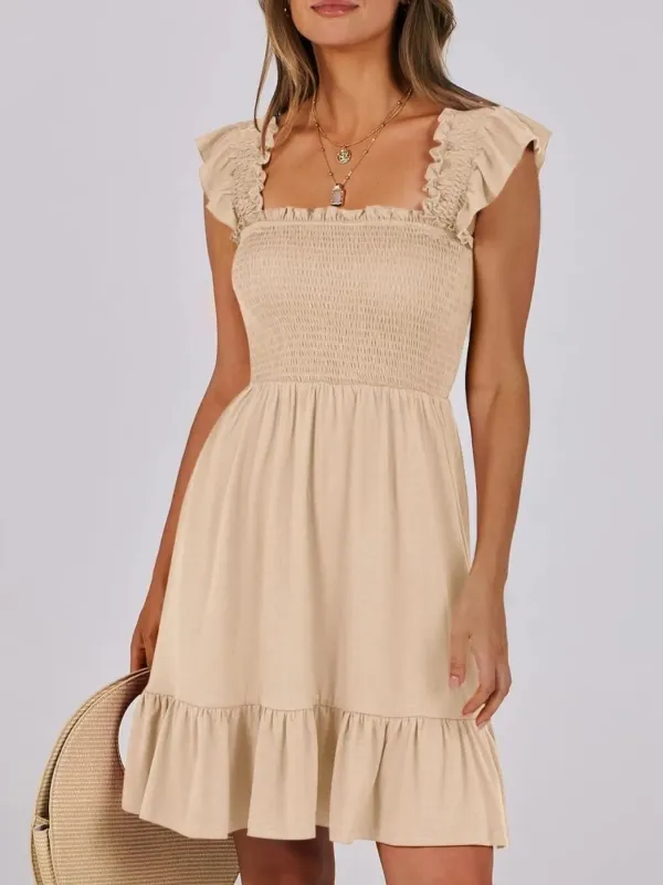 Ruffled Hem Smocked Cami Dress sold by Charming Charlie