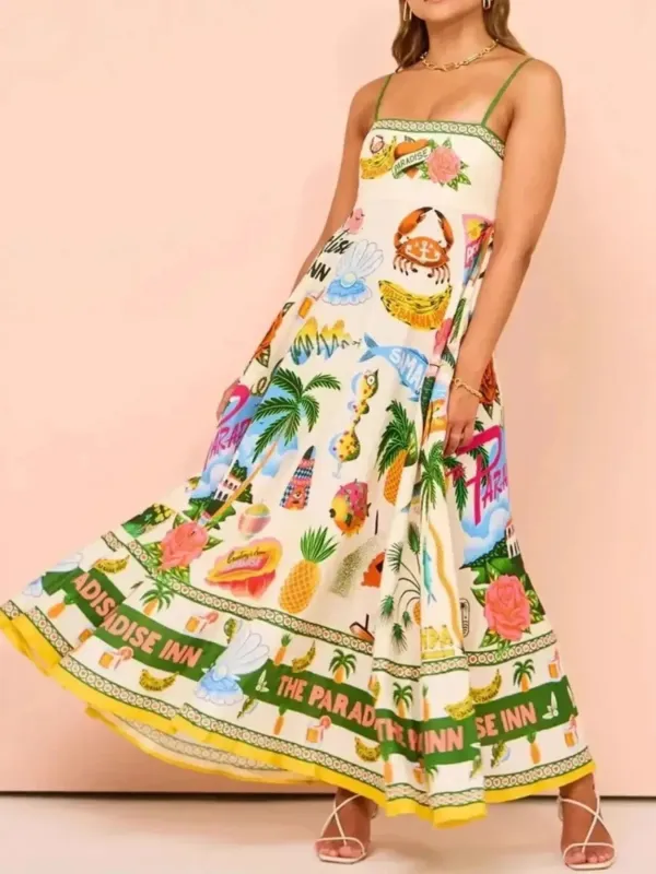 Printed Square Neck Cami Maxi Dress sold by Charming Charlie