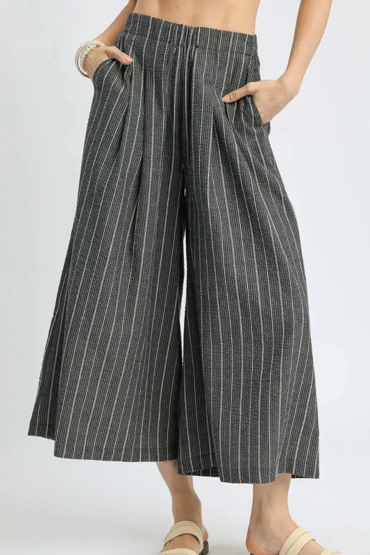Umgee Pinstripe Crop Palazzo Pants sold by Charming Charlie