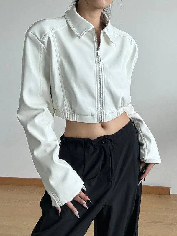 Zip Up Long Sleeve Crop Jacket sold by Charming Charlie