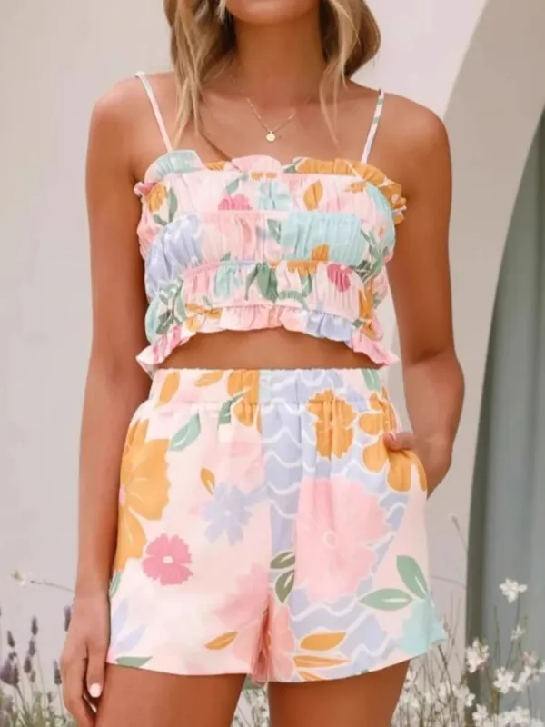 Printed Cami and Shorts Set sold by Charming Charlie