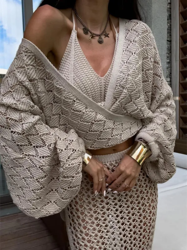 Long Sleeve Crochet Knit Cover Up sold by Charming Charlie