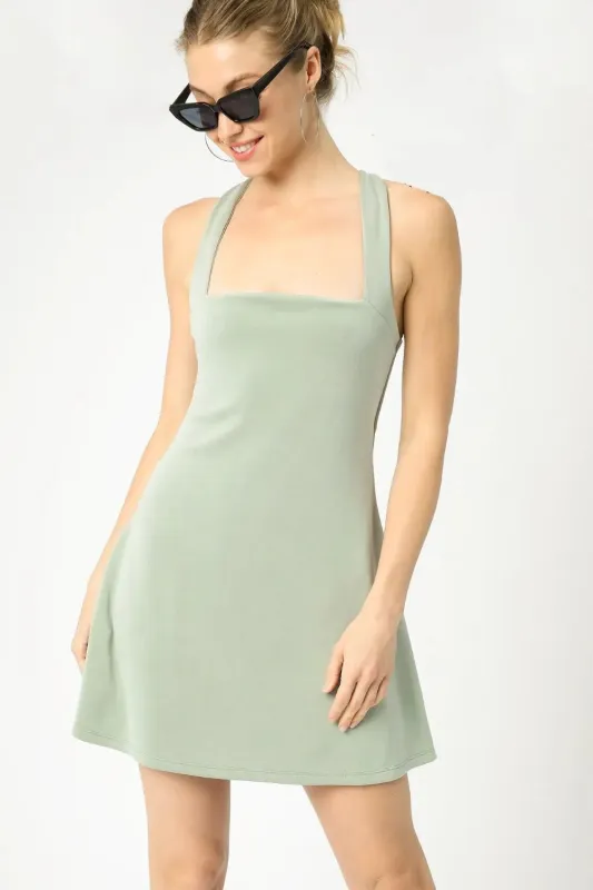 Umgee Crisscross Square Neck Active Dress sold by Charming Charlie