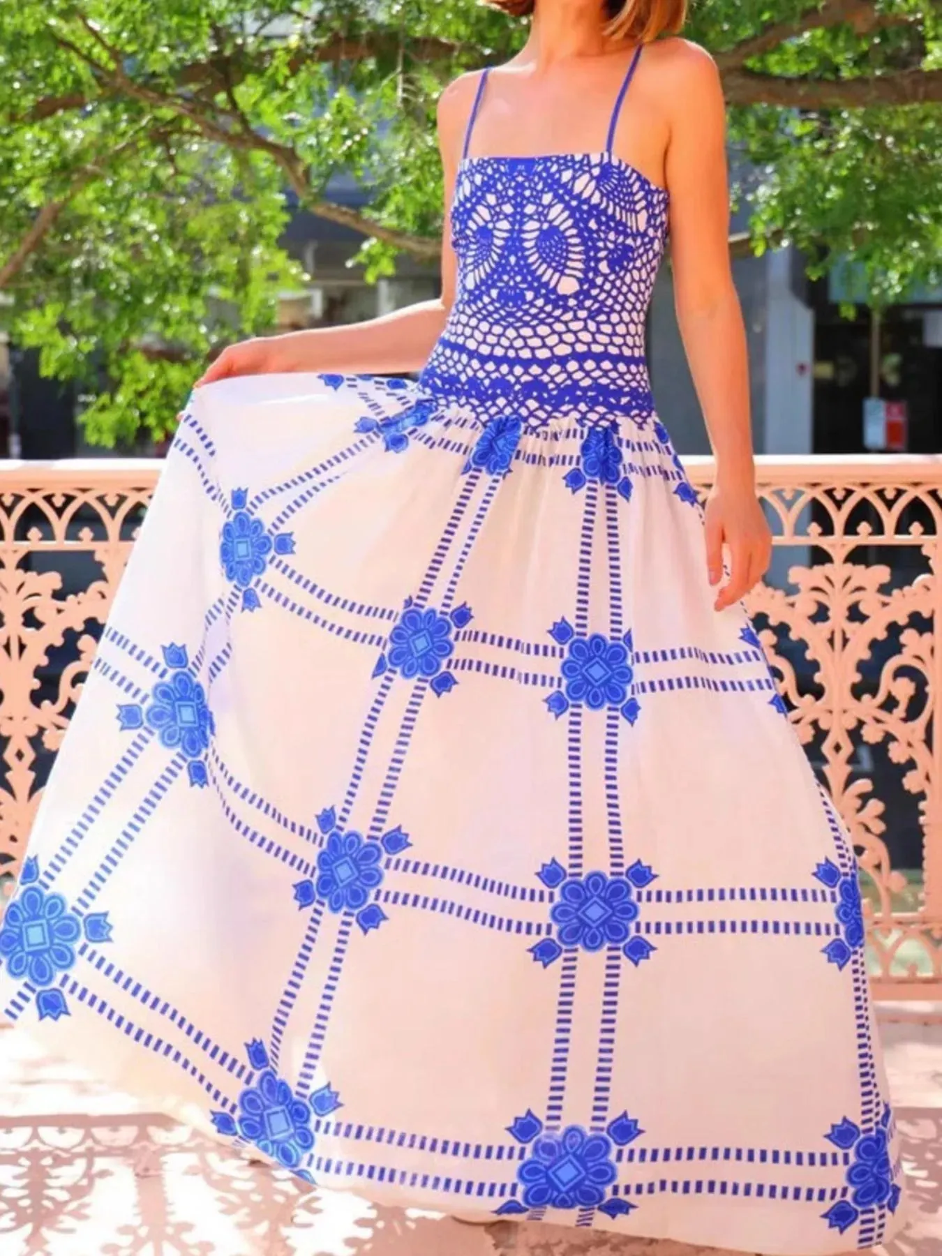 Printed Square Neck Maxi Cami Dress sold by Charming Charlie product image thumbnail 4