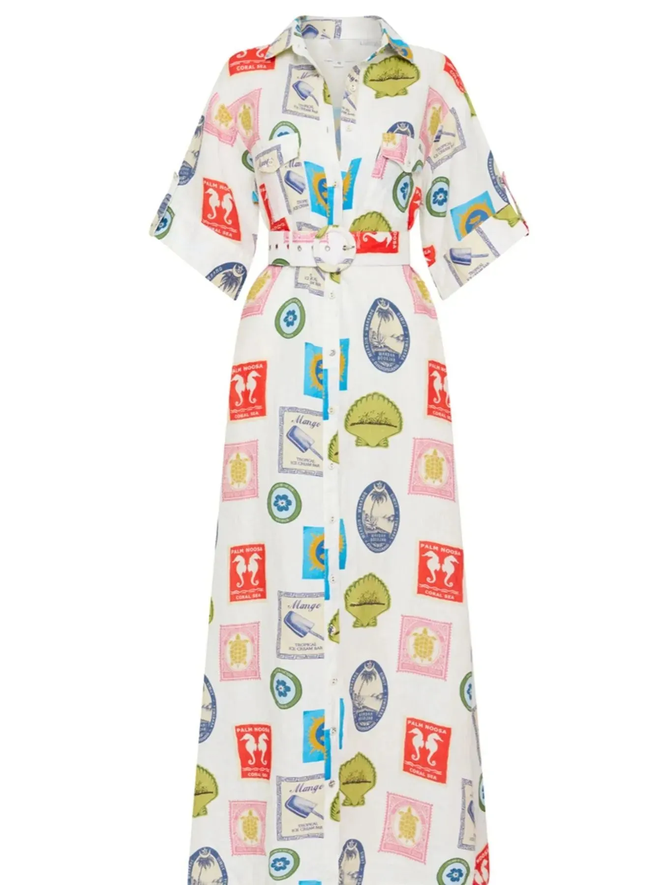 Printed Oversized Shirt Dress with Belt sold by Charming Charlie product image thumbnail 2