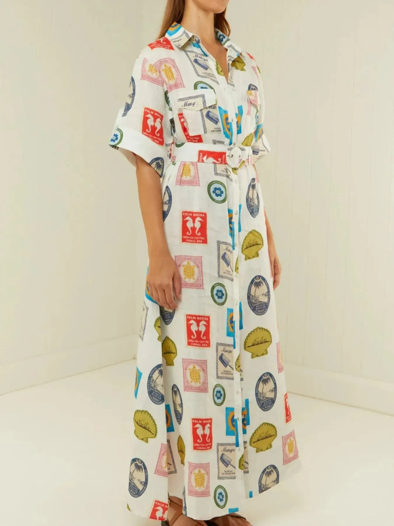 Printed Oversized Shirt Dress with Belt sold by Charming Charlie product image thumbnail 3