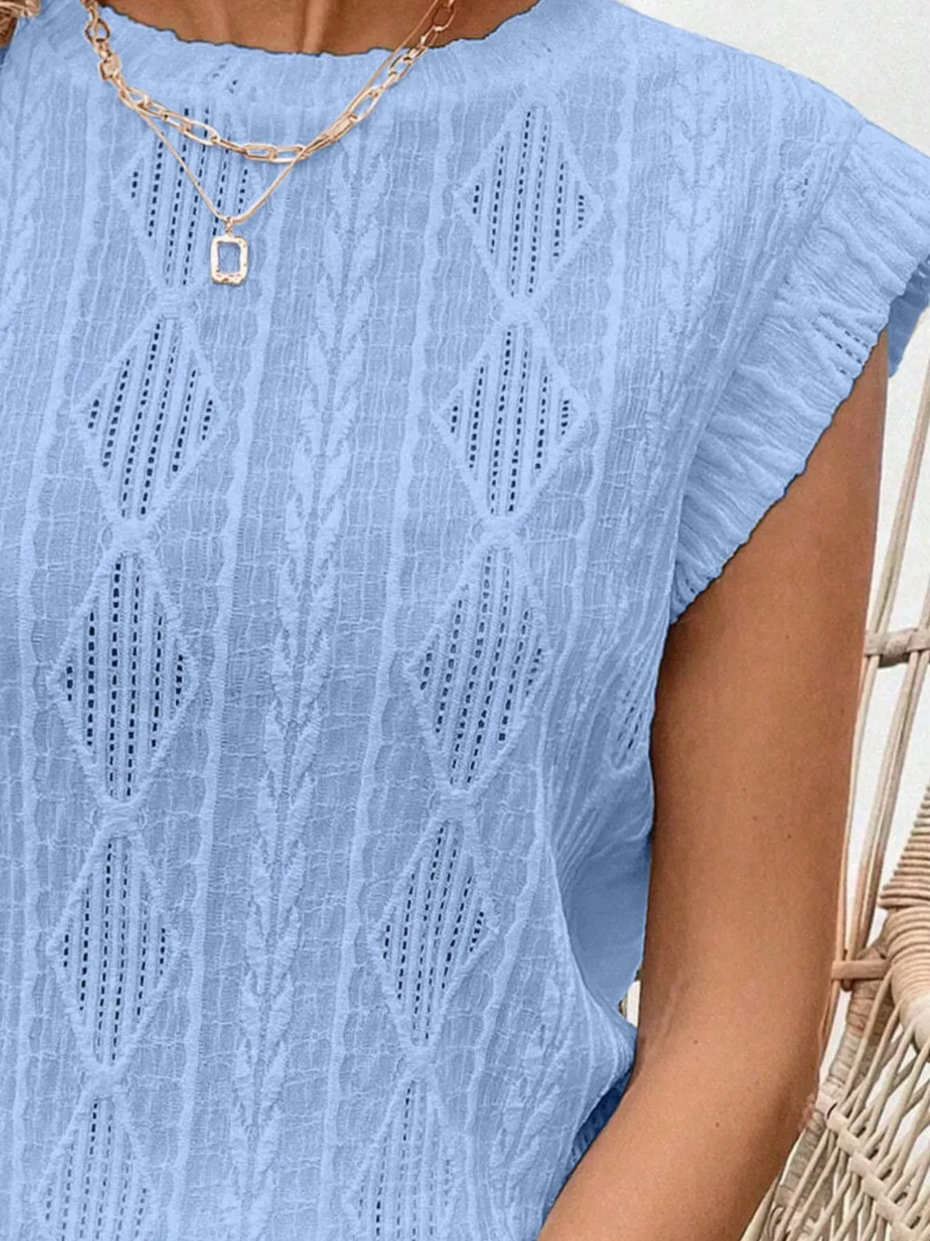 Openwork Round Neck Top sold by Charming Charlie product image thumbnail 3