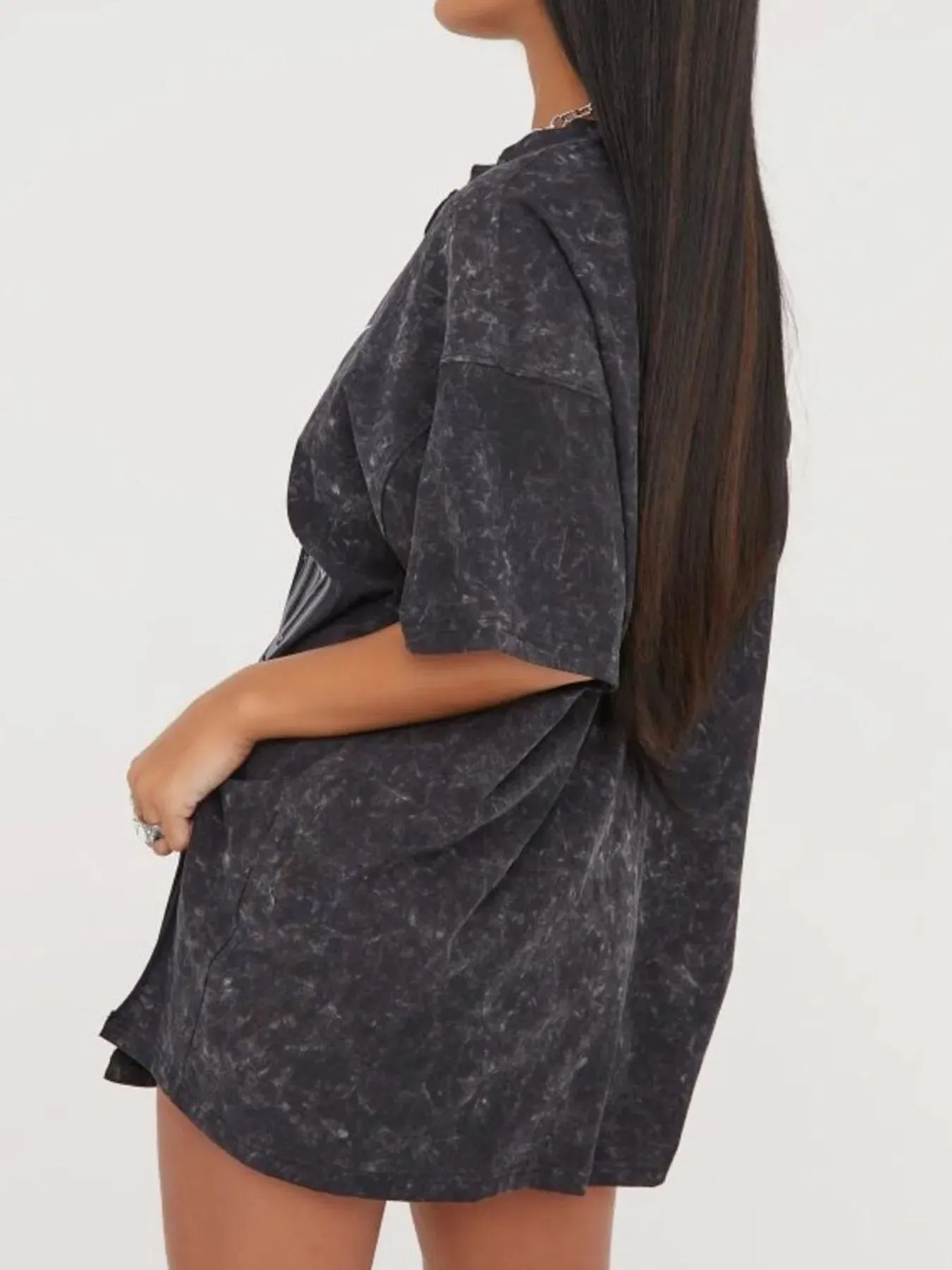 Side Slit Letter Graphic Oversize T-Shirt sold by Charming Charlie product image thumbnail 2