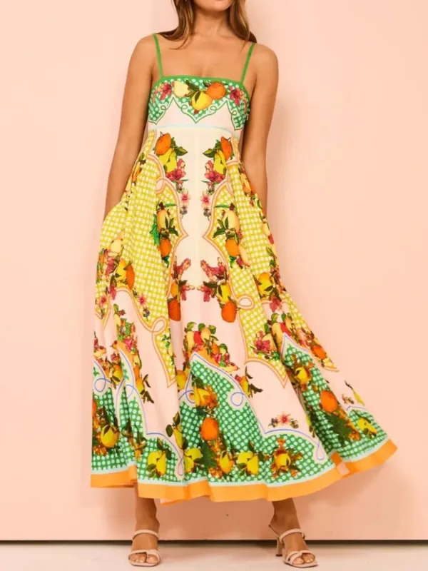 Fruit Print Square Neck Maxi Cami Dress sold by Charming Charlie