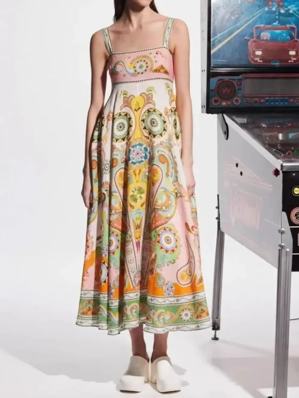 Printed Square Neck Cami Dress sold by Charming Charlie