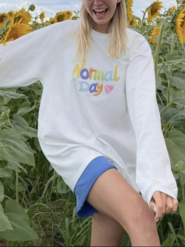 Normal Day Long Sleeve T-Shirt sold by Charming Charlie