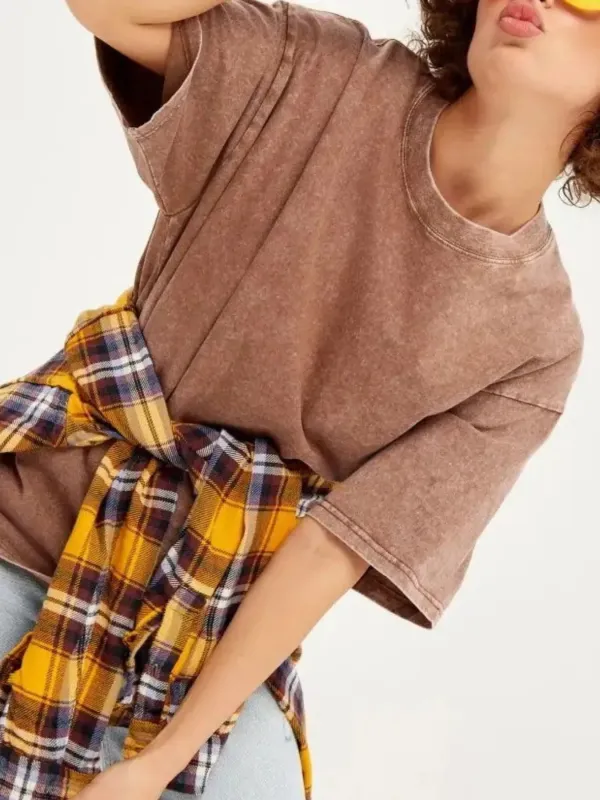 Round Neck Short Sleeve T-Shirt sold by Charming Charlie