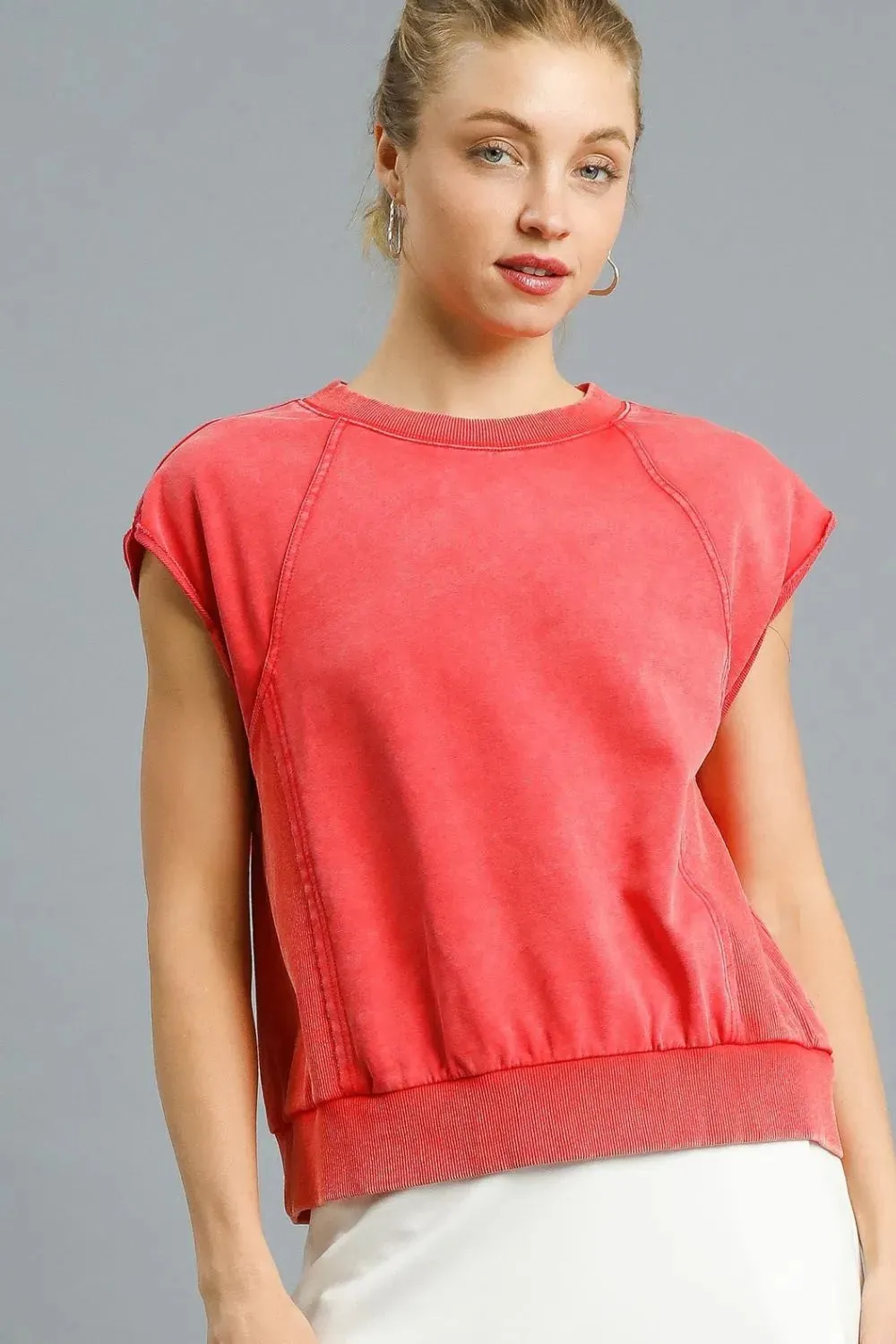 Umgee Round Neck Cap Sleeve Sweatshirt sold by Charming Charlie